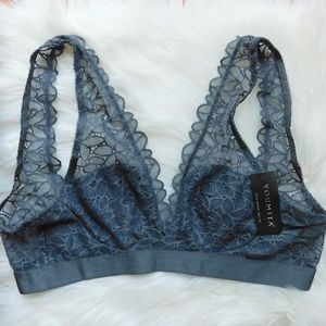 2/$12 Charcoal Floral Lace Bralette NWT